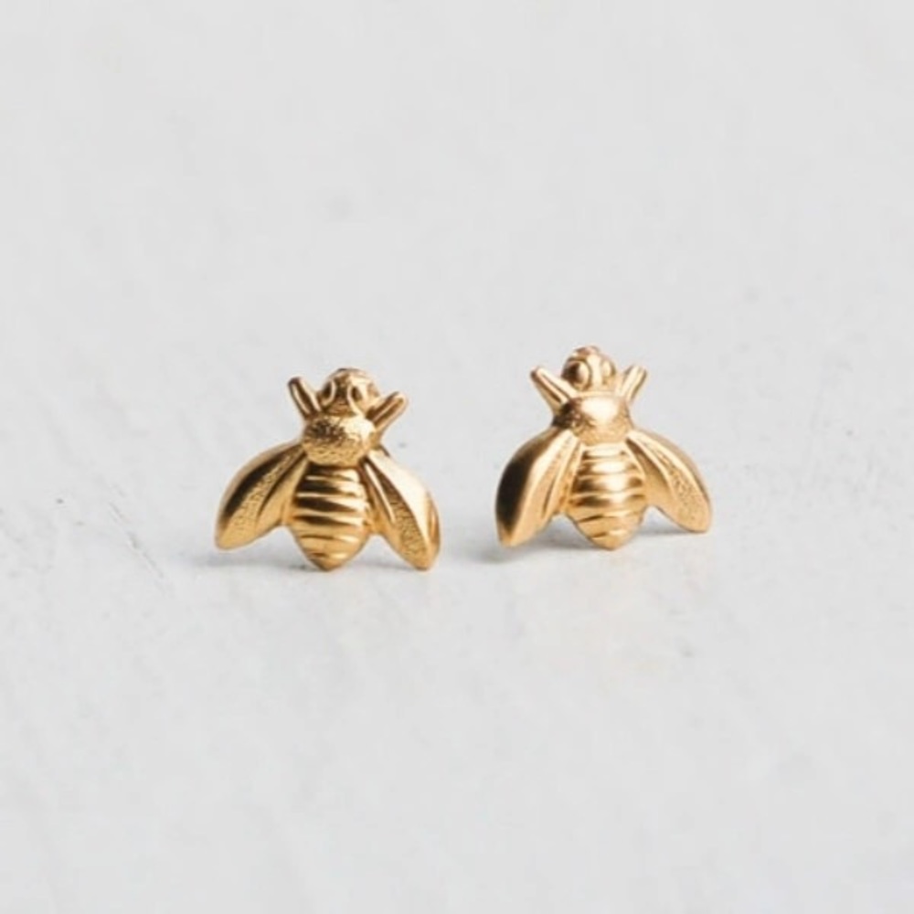 Gold- Queen Bee Stud Earrings